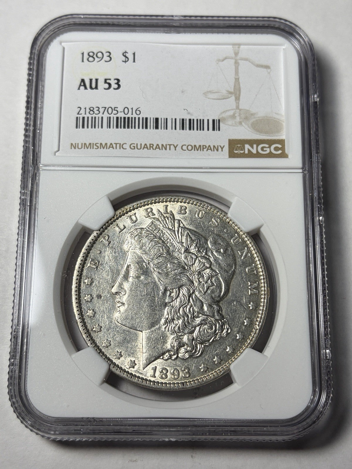 1893 NGC AU53 Morgan Silver Dollar
