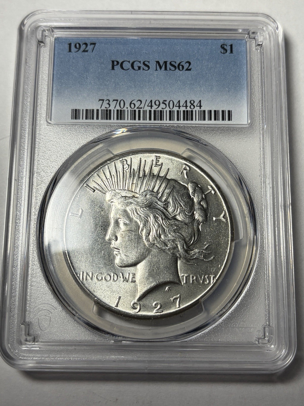 1927 PCGS MS62 Peace Silver Dollar