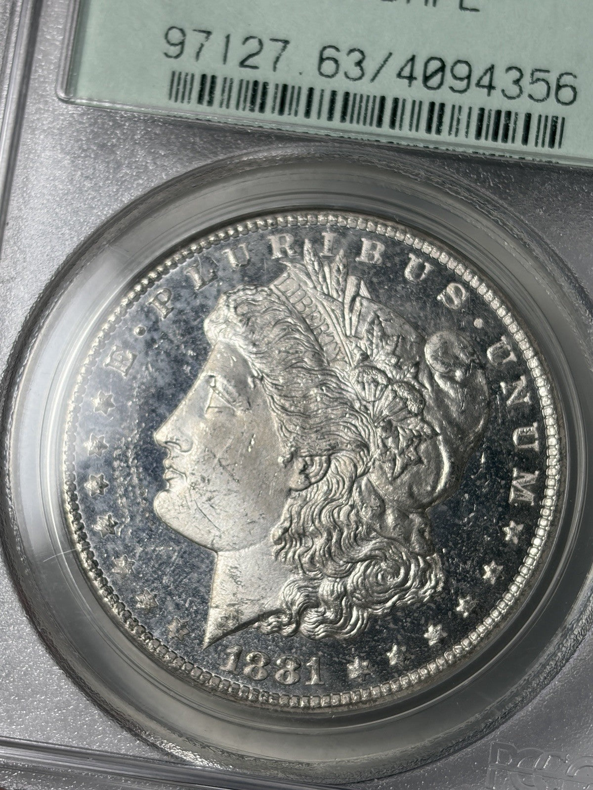 1881-CC PCGS MS63 DMPL Morgan Silver Dollar Old Green Holder
