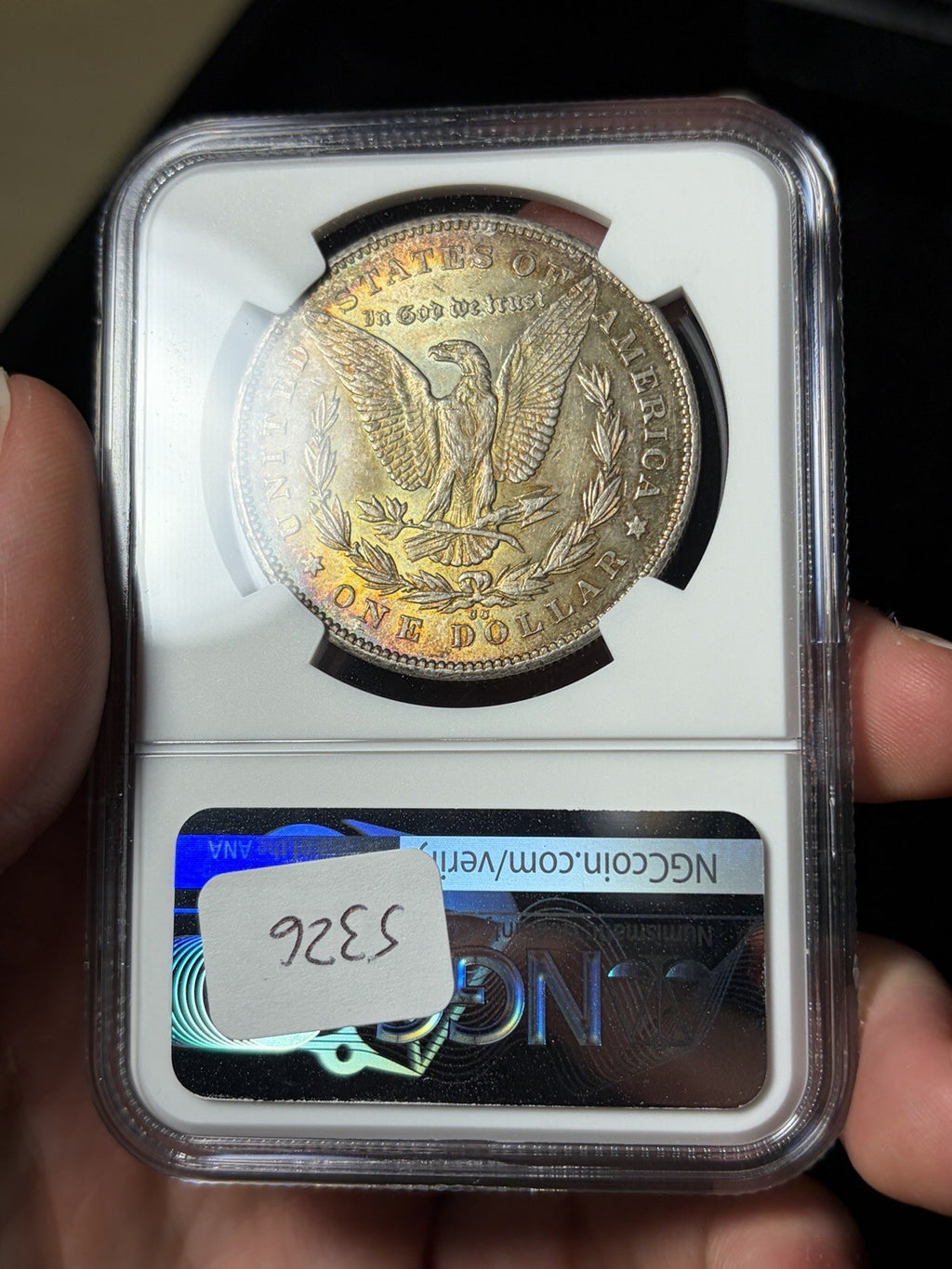 1878-CC NGC MS61 Morgan Silver Dollar Reverse Toned