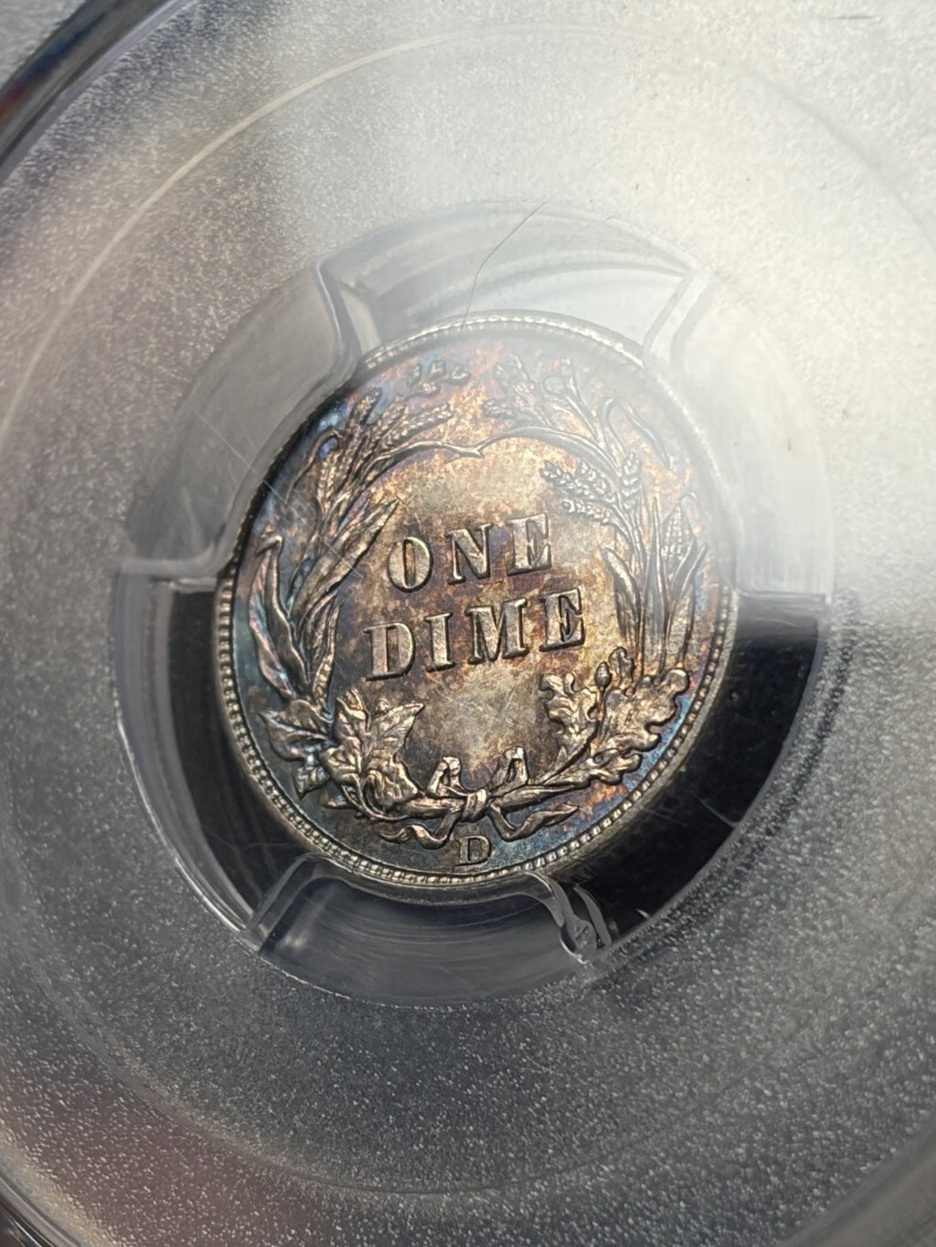 1909-D PCGS MS62 CAC Barber Dime Toned