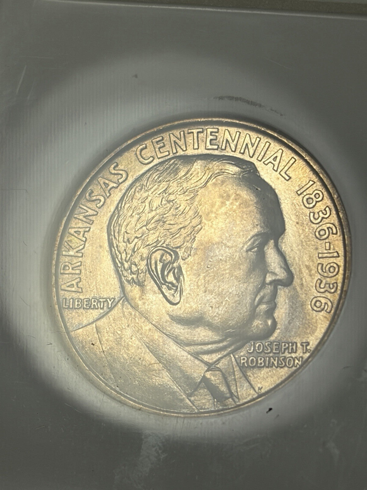 1936 NGC MS64 Robinson Arkansas Commemorative Half Dollar Toned Old Fatty Holder