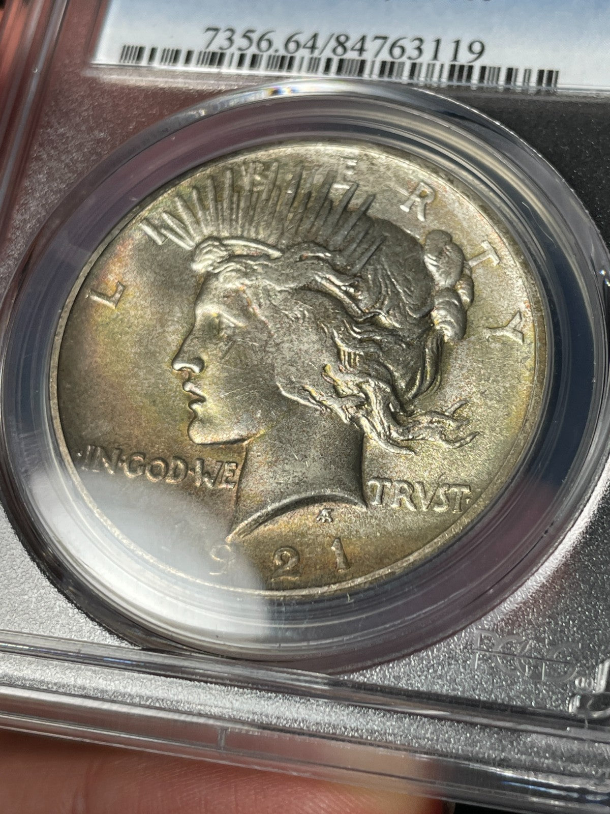 1921 PCGS MS64 Peace Silver Dollar Key Date Toned