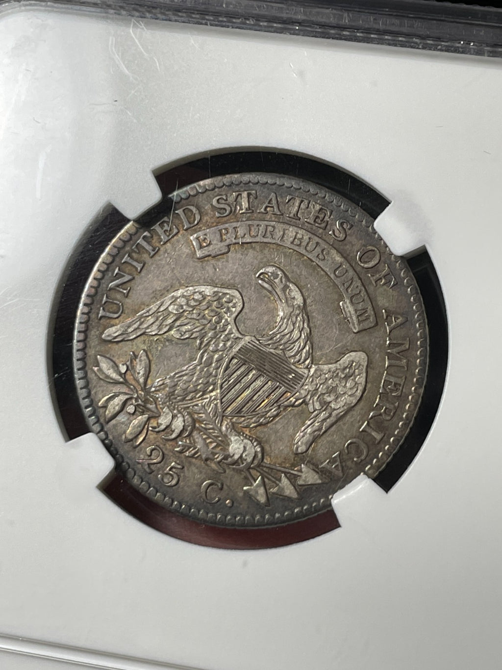 1818 NGC XF45 Capped Bust Quarter Toned Original Nice