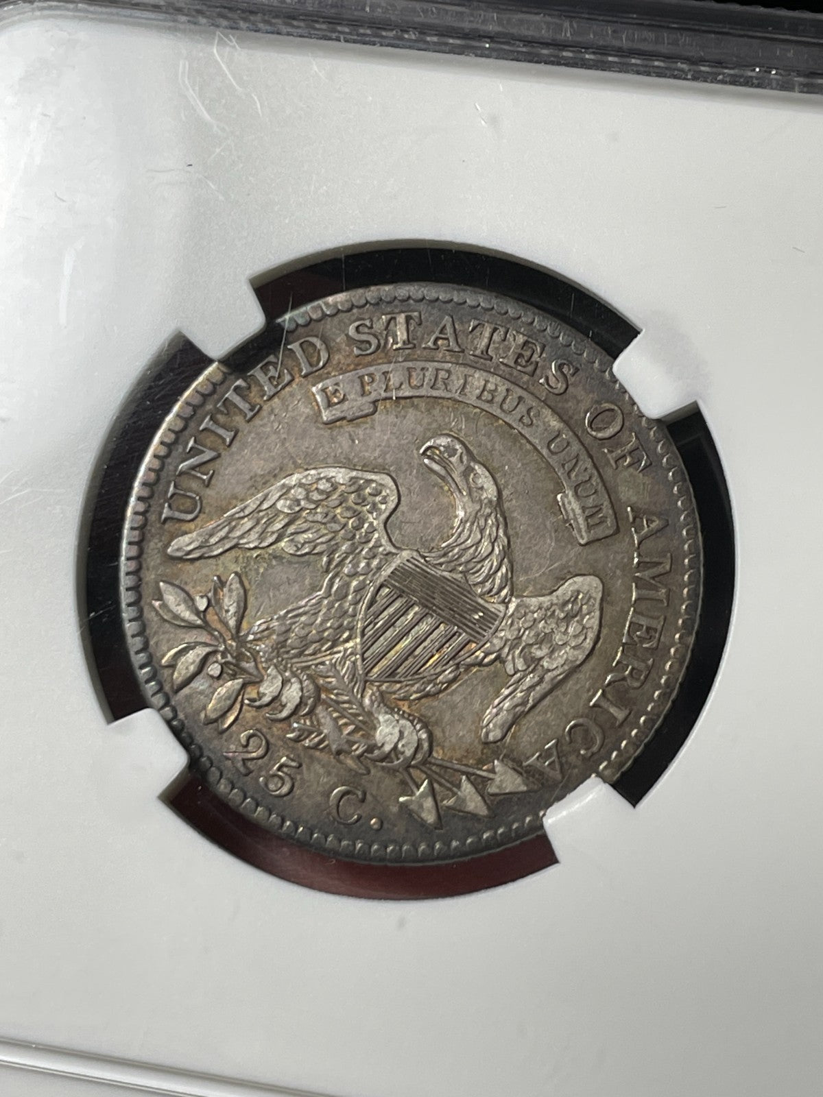 1818 NGC XF45 Capped Bust Quarter Toned Original Nice