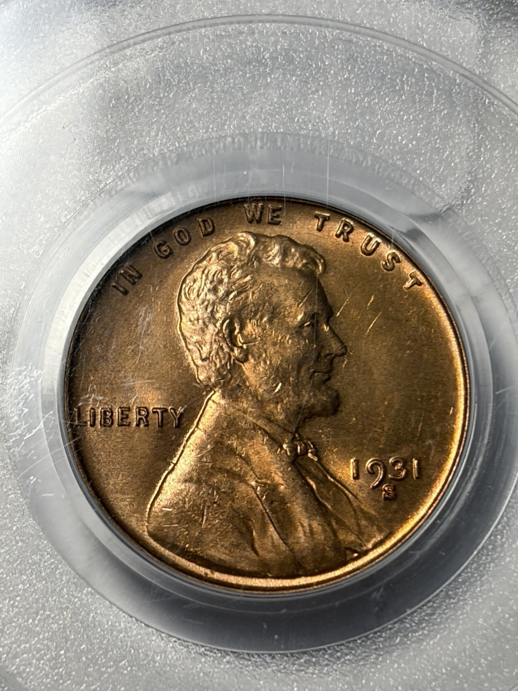 1931-S PCGS MS65 RD Lincoln Wheat Cent Old Green Holder OGH
