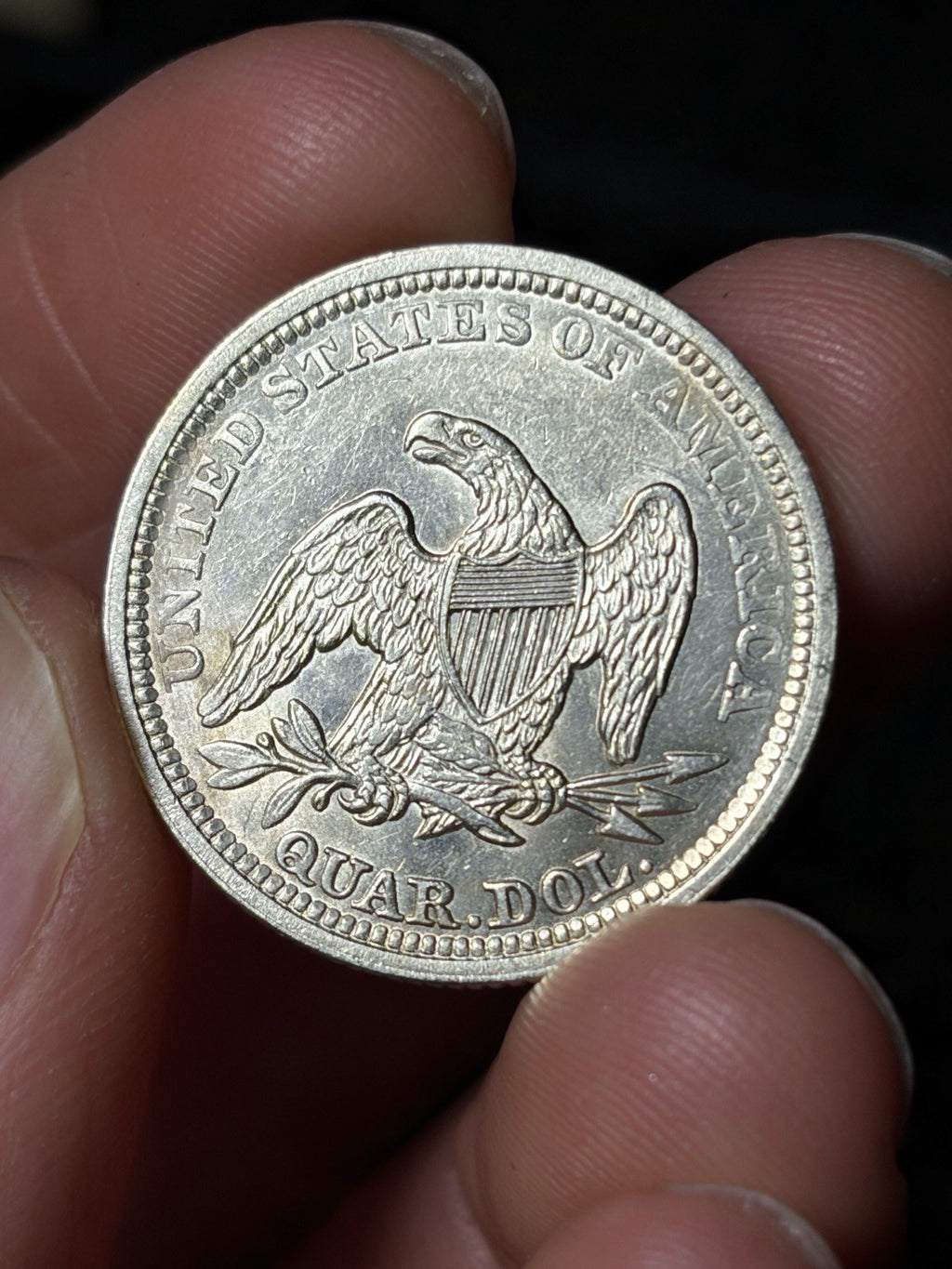 1857 Seated Liberty Quarter Details