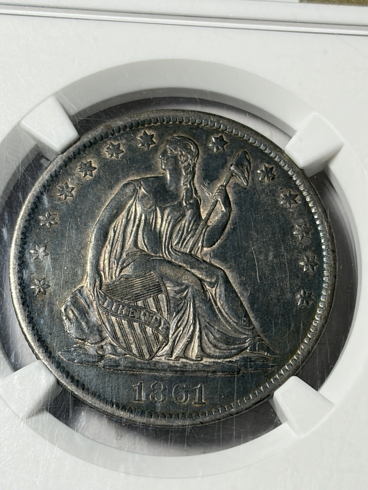 1861-S NGC XF Details Seated Liberty Half Dollar