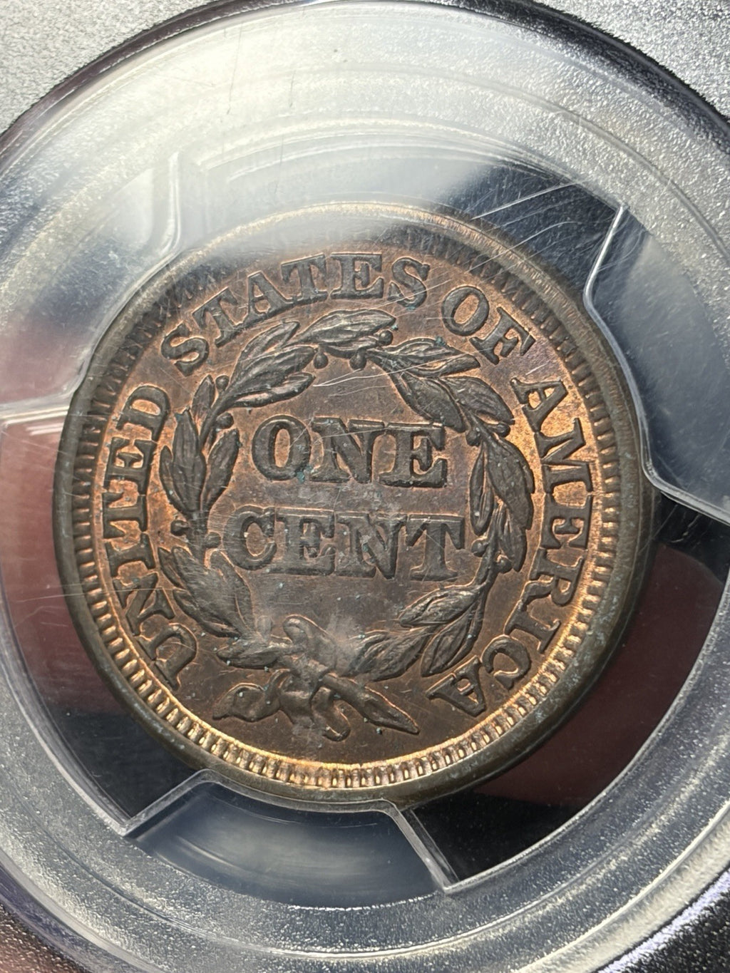 1848 PCGS MS65 RB CAC Braided Hair Large Cent