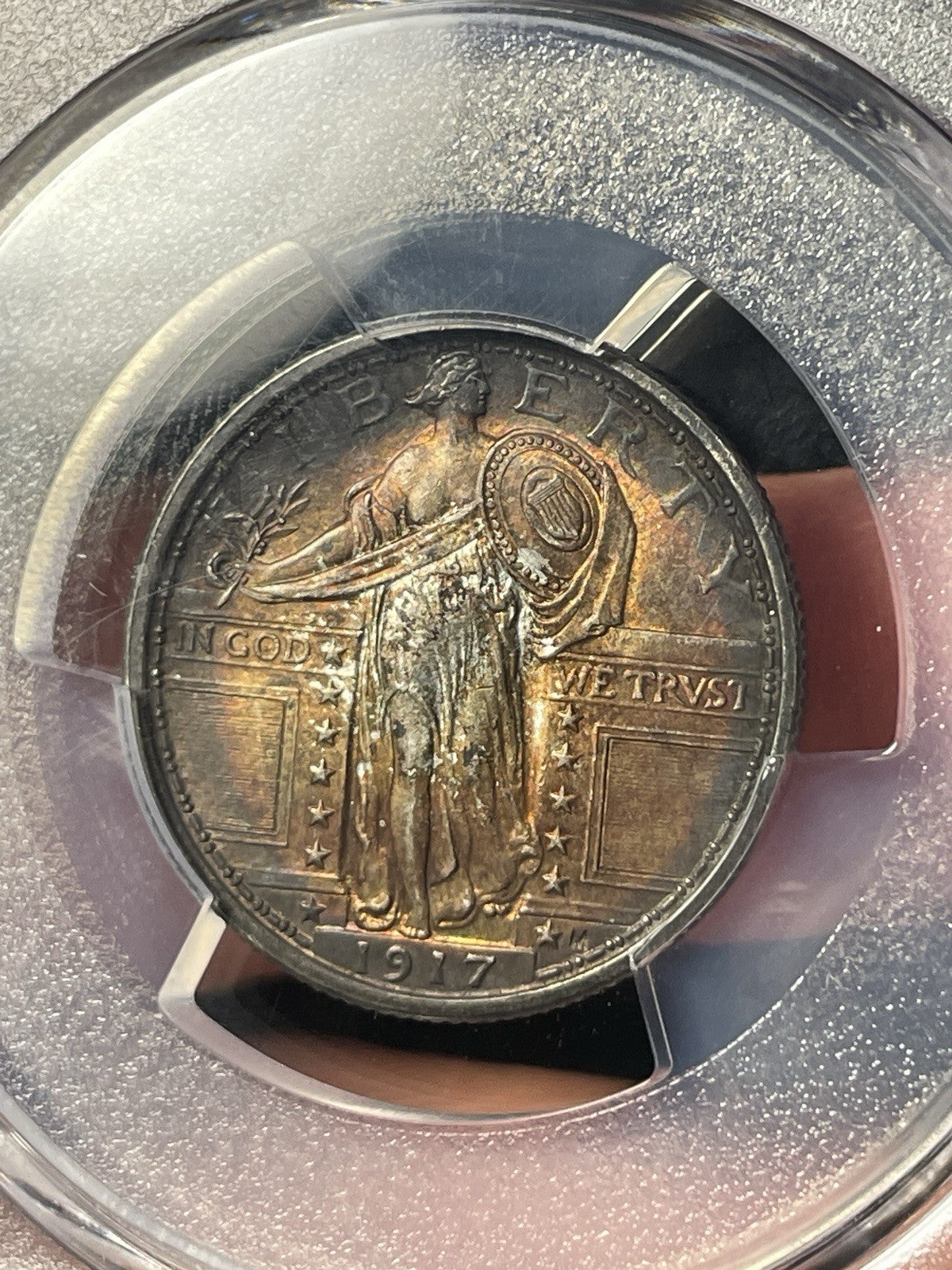 1917 PCGS MS65 FH Standing Liberty Quarter Toned