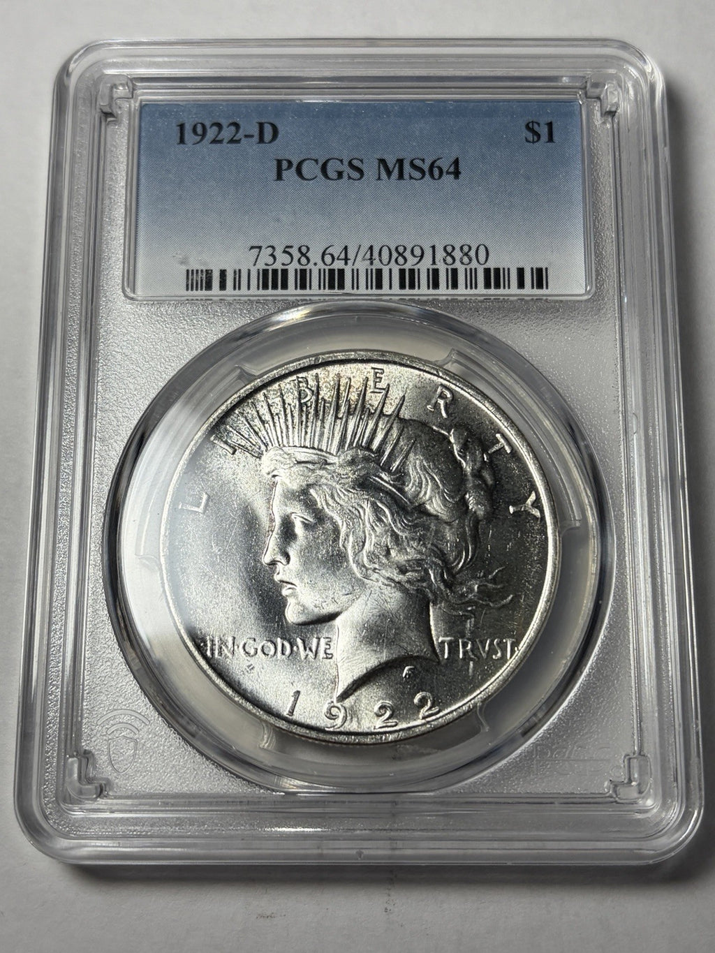 1922-S PCGS MS64 Peace Silver Dollar