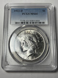 1922-S PCGS MS64 Peace Silver Dollar