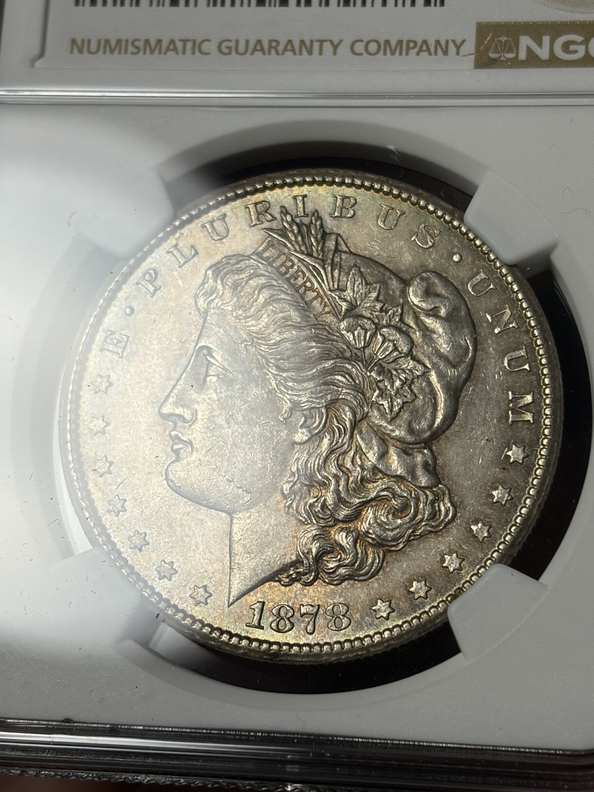 1878-CC NGC MS61 Morgan Silver Dollar Reverse Toned