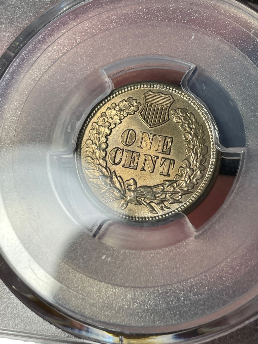 1863 PCGS MS63 Copper Nickel Indian Head Cent Toned