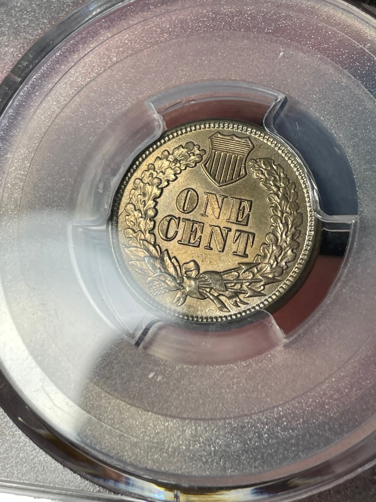1863 PCGS MS63 Copper Nickel Indian Head Cent Toned
