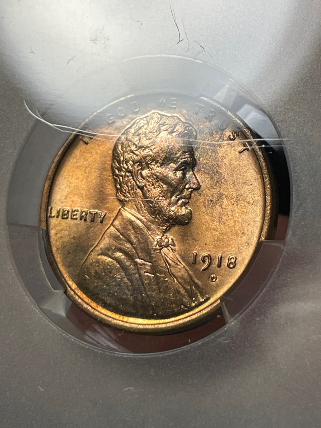 1918-D CACG MS64 RB Lincoln Wheat Cent Red Brown