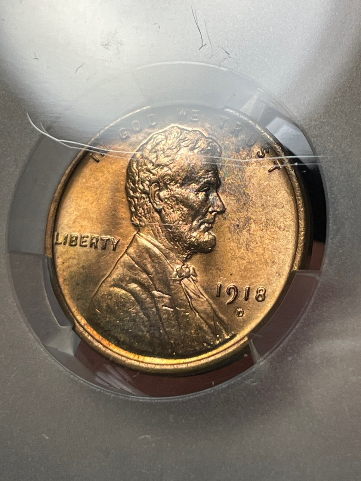 1918-D CACG MS64 RB Lincoln Wheat Cent Red Brown
