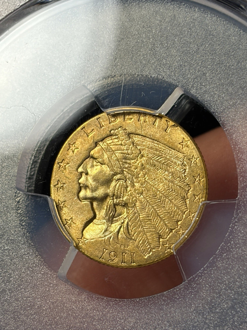 1911 PCGS MS64 Gold Indian $2.5 Quarter Eagle Toned Tougher Date