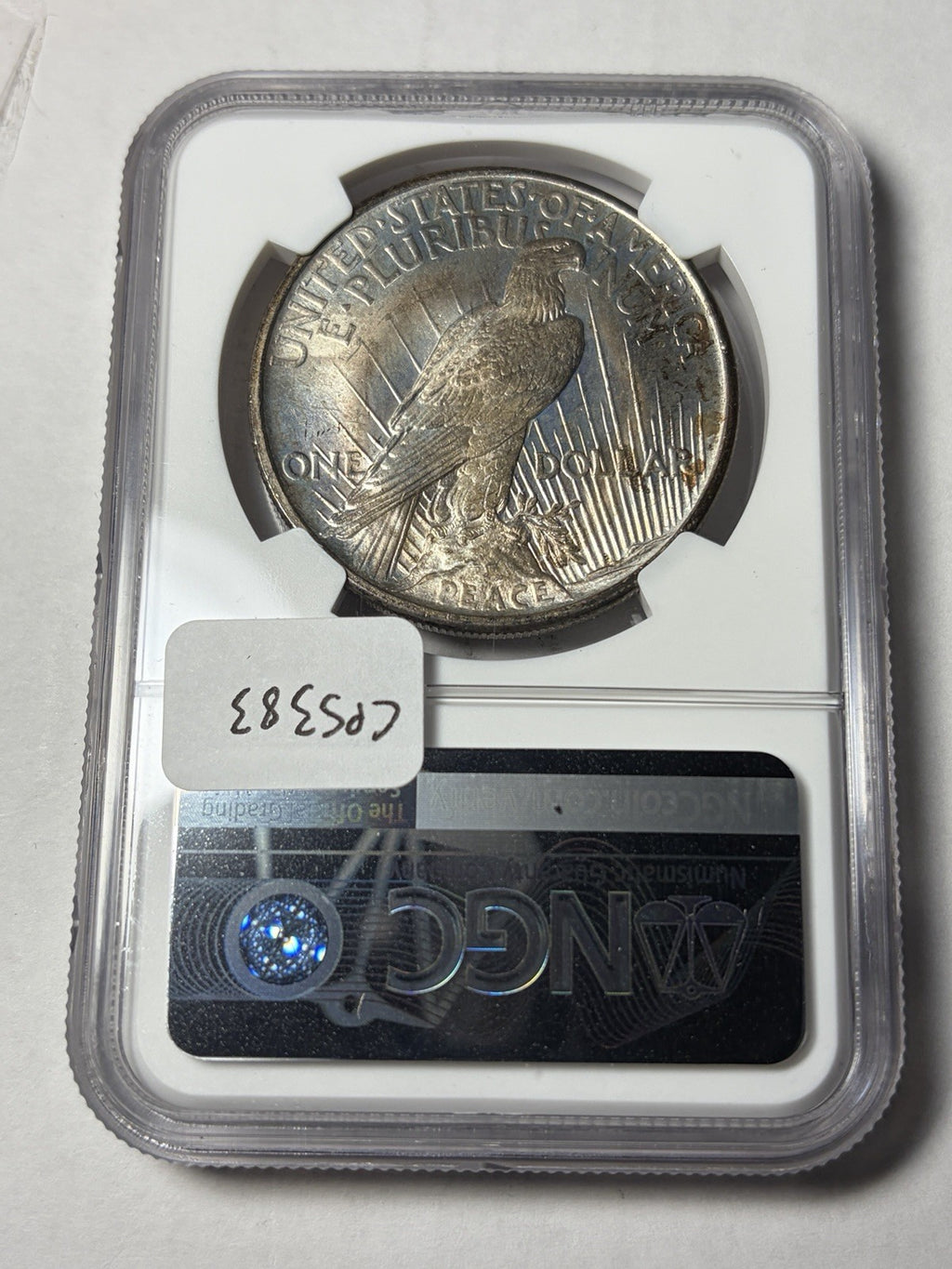 1921 NGC MS65 Peace Silver Dollar Toned Key Date