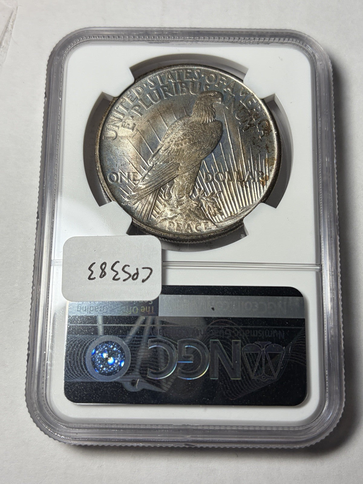 1921 NGC MS65 Peace Silver Dollar Toned Key Date
