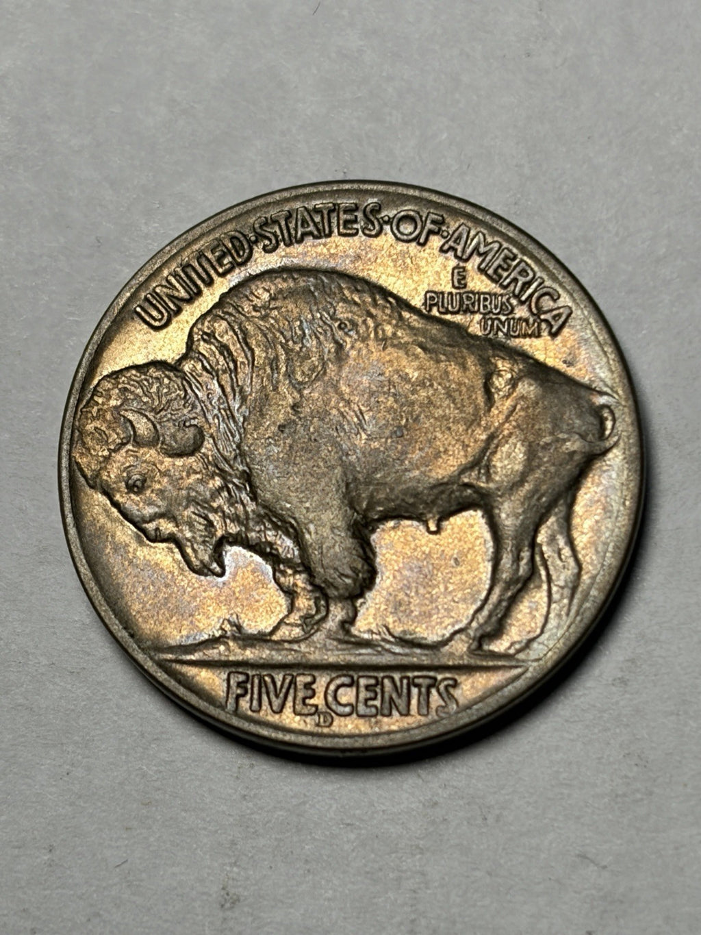 1915-D Buffalo Nickel Toned