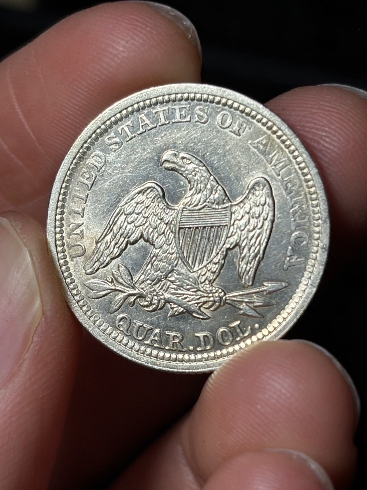 1857 Seated Liberty Quarter Details