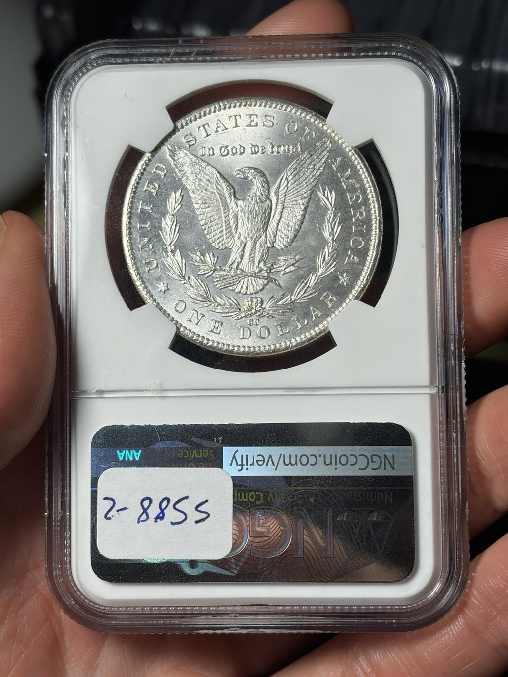 1892-CC NGC MS62 Morgan Silver Dollar