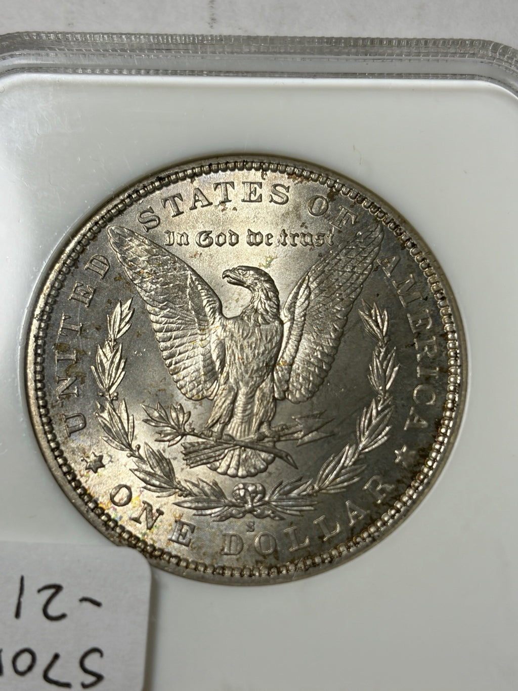 1890-S NGC MS65 Morgan Dollar Old Fatty Holder