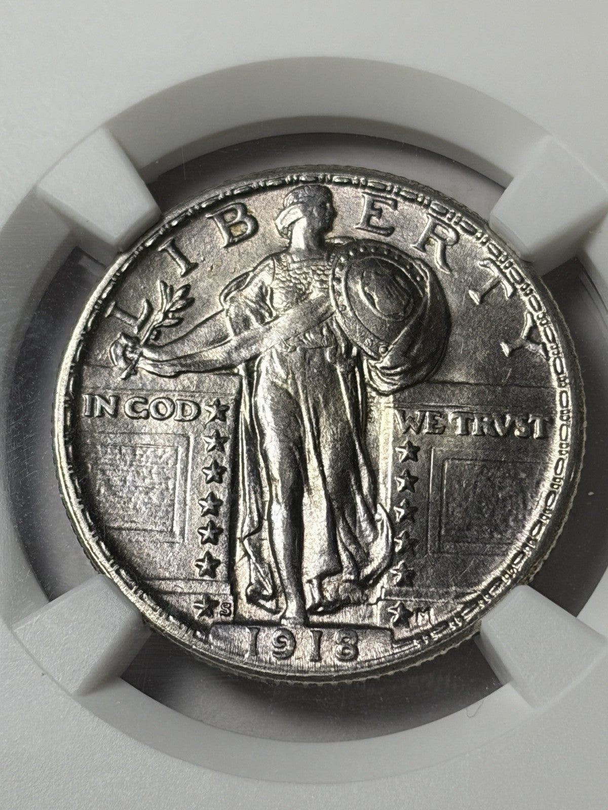 1918-S NGC AU55 FH Standing Liberty Quarter