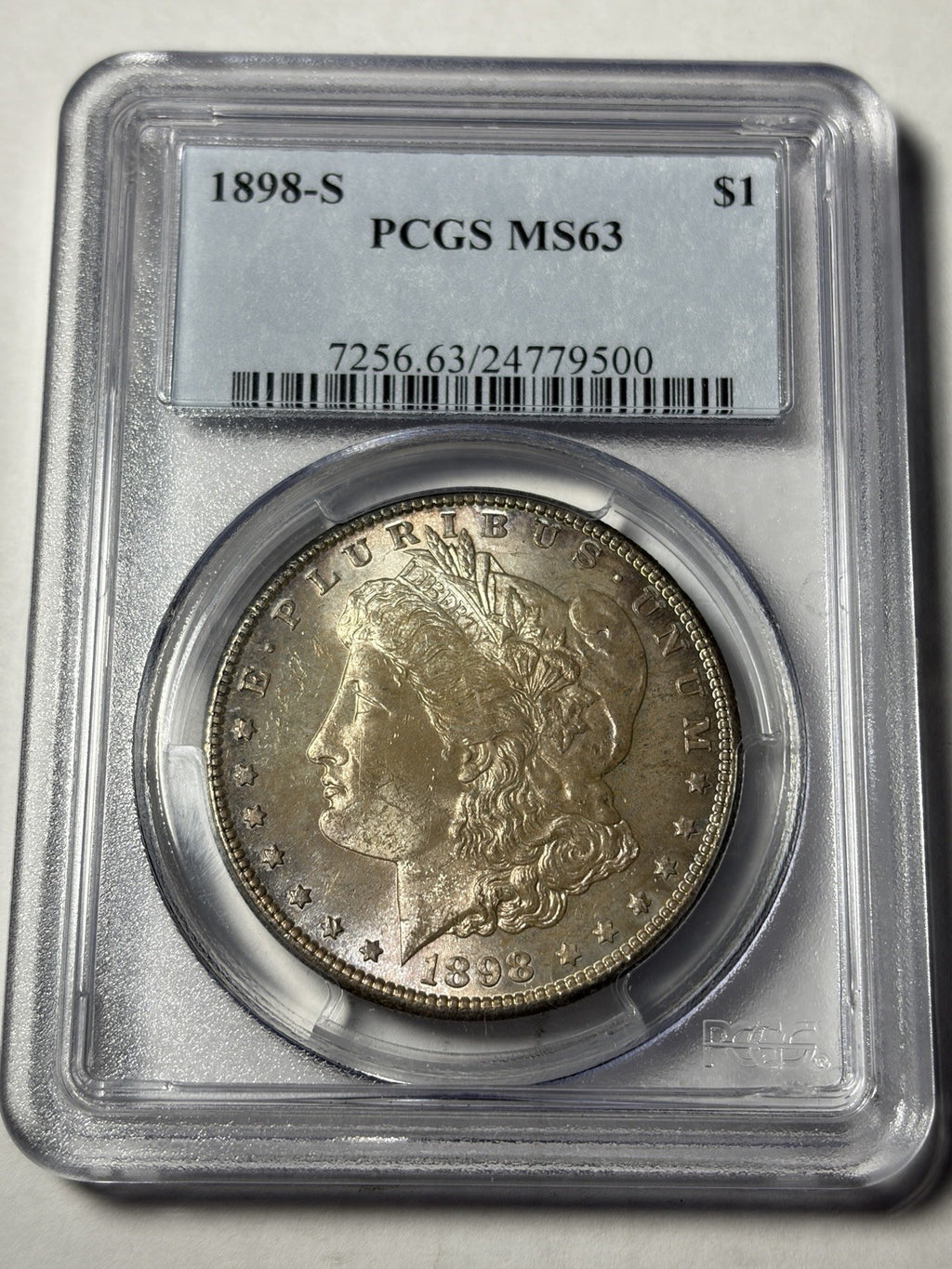1898-S PCGS MS63 Morgan Silver Dollar Toned