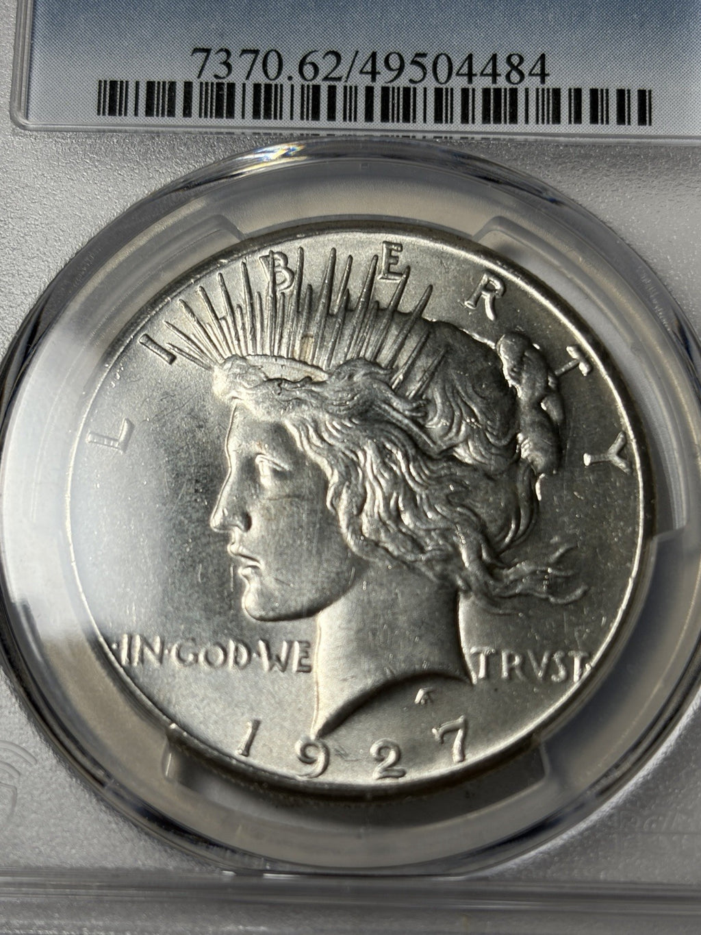 1927 PCGS MS62 Peace Silver Dollar