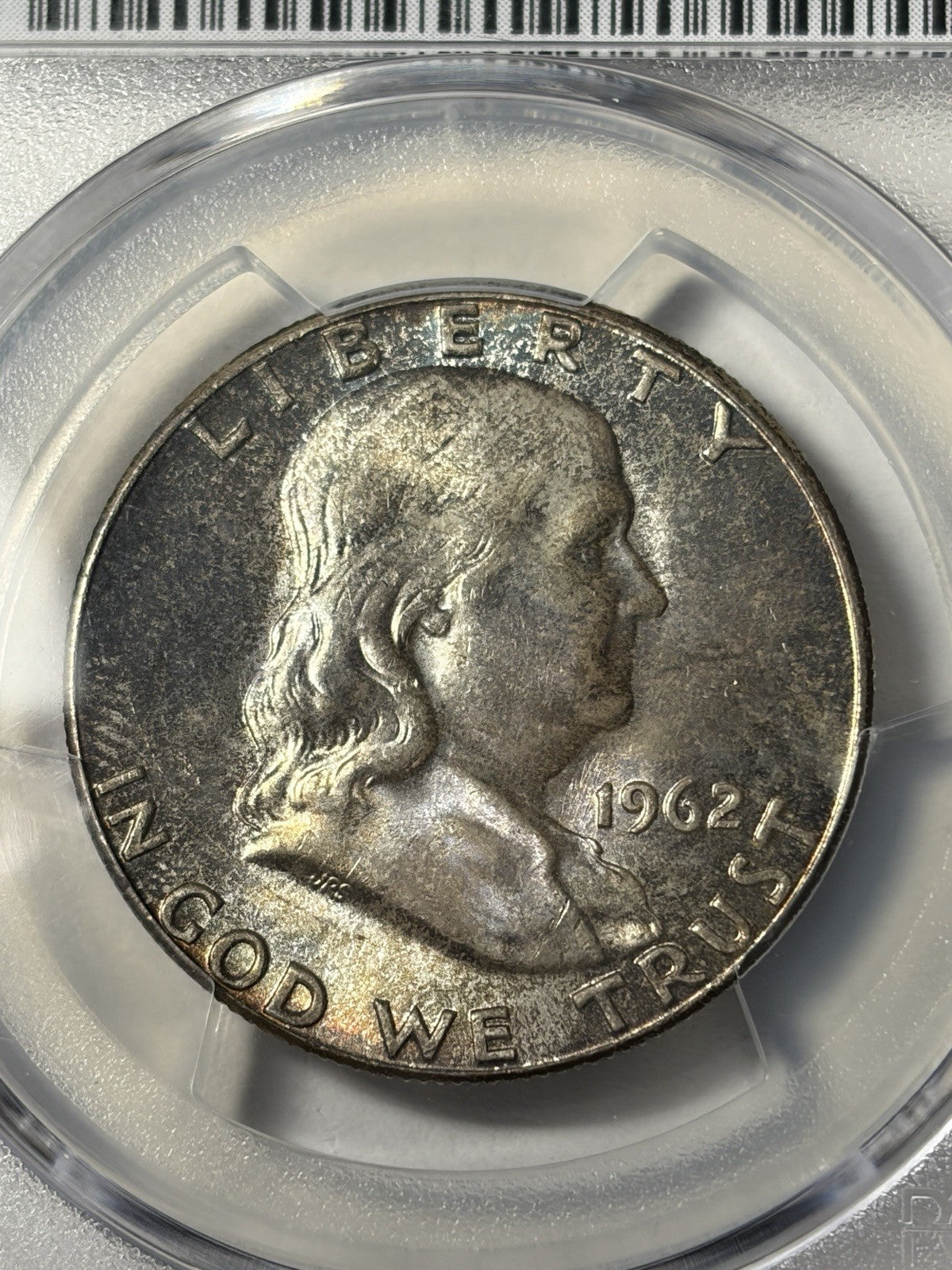 1962 PCGS MS65 Franklin Half Dollar Toned