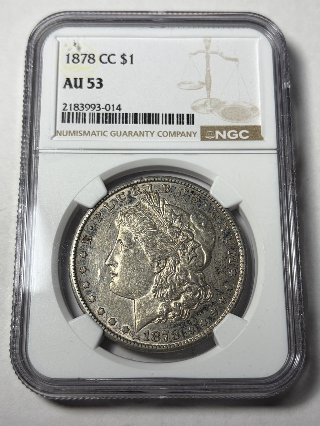 1878-CC NGC AU53 Morgan Silver Dollar