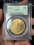 1915-S PCGS MS65 Saint Gaudens Double Eagle Gold Toned OGH Old Holder