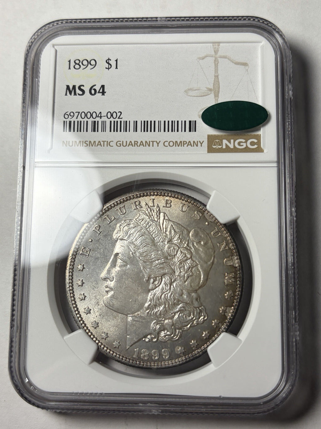 1899 NGC MS64 CAC Morgan Silver Dollar Toned