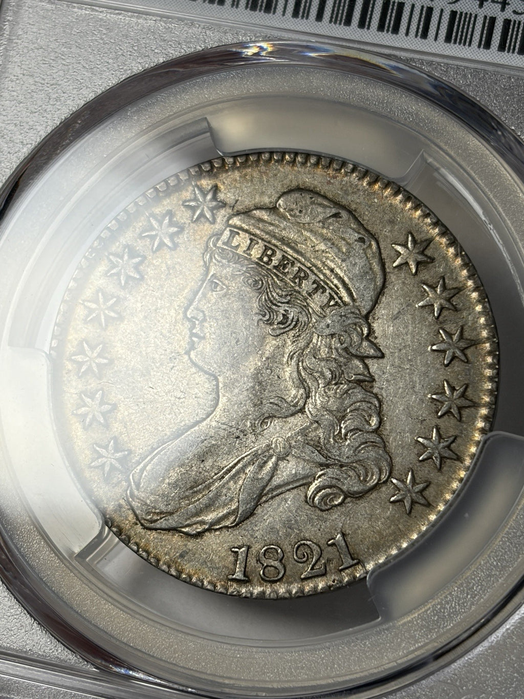 1821 PCGS XF45 CAC Capped Bust Half Dollar O-103