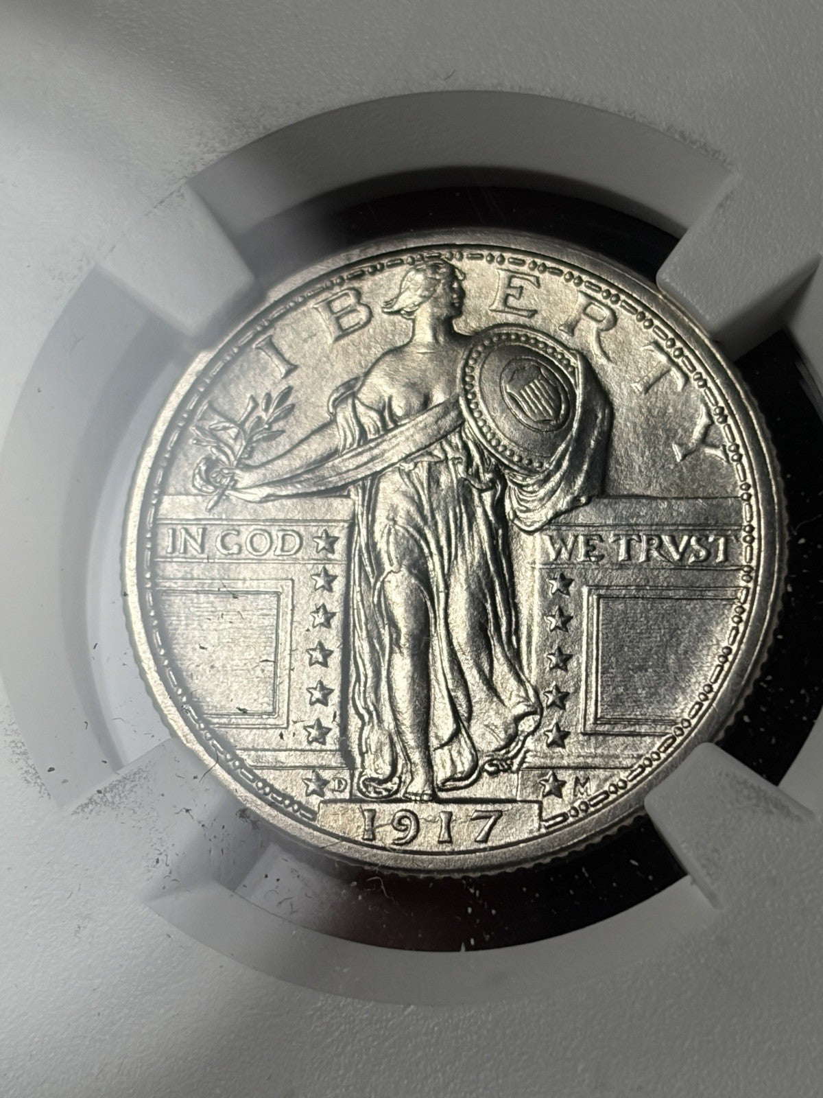 1917-D Type 1 NGC UNC Details Standing Liberty Quarter