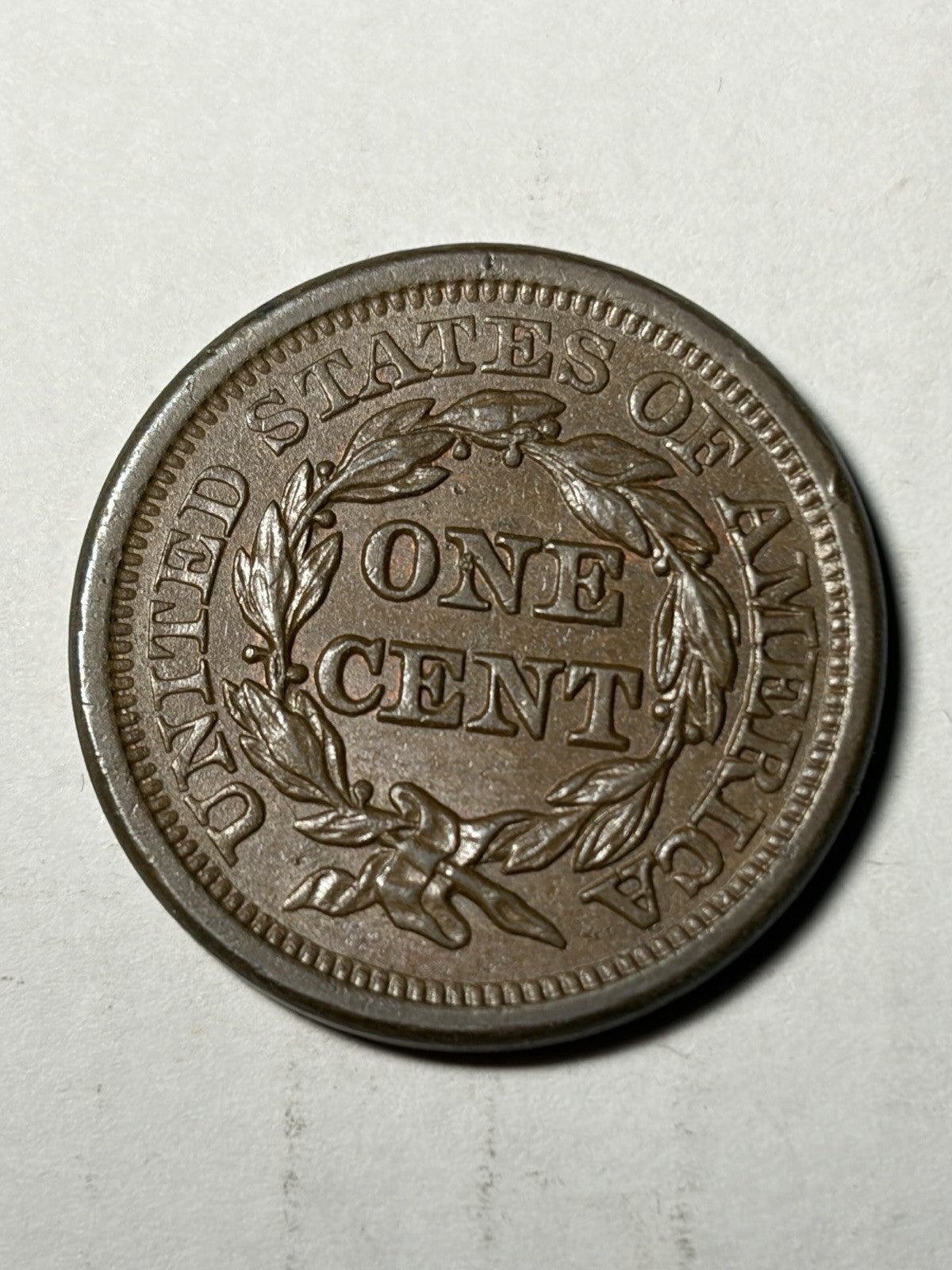 1855 Upright 55 Braided Hair Large Cent Uncirculated