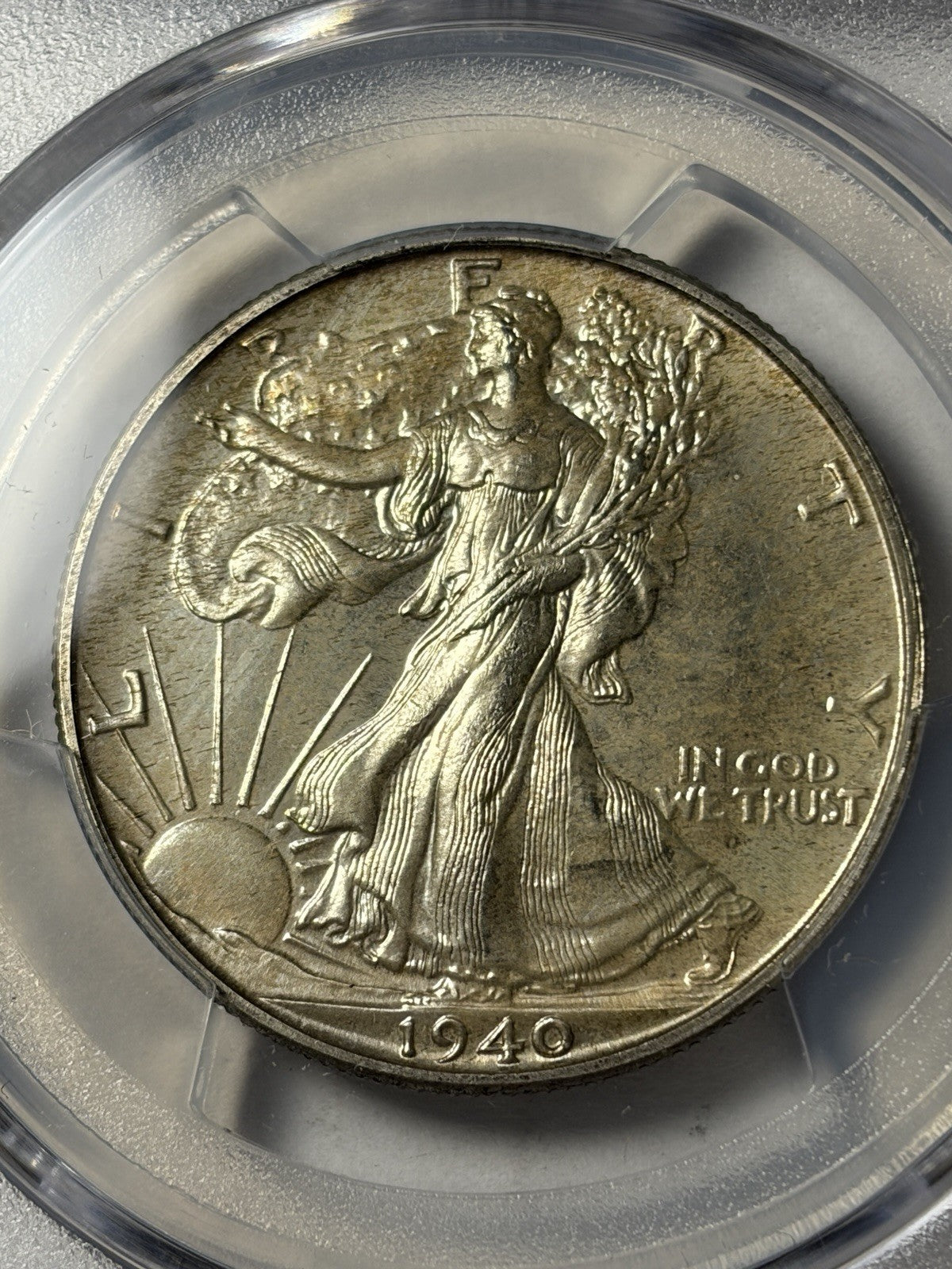 1940 PCGS PR66 Walking Liberty Half Dollar Toned