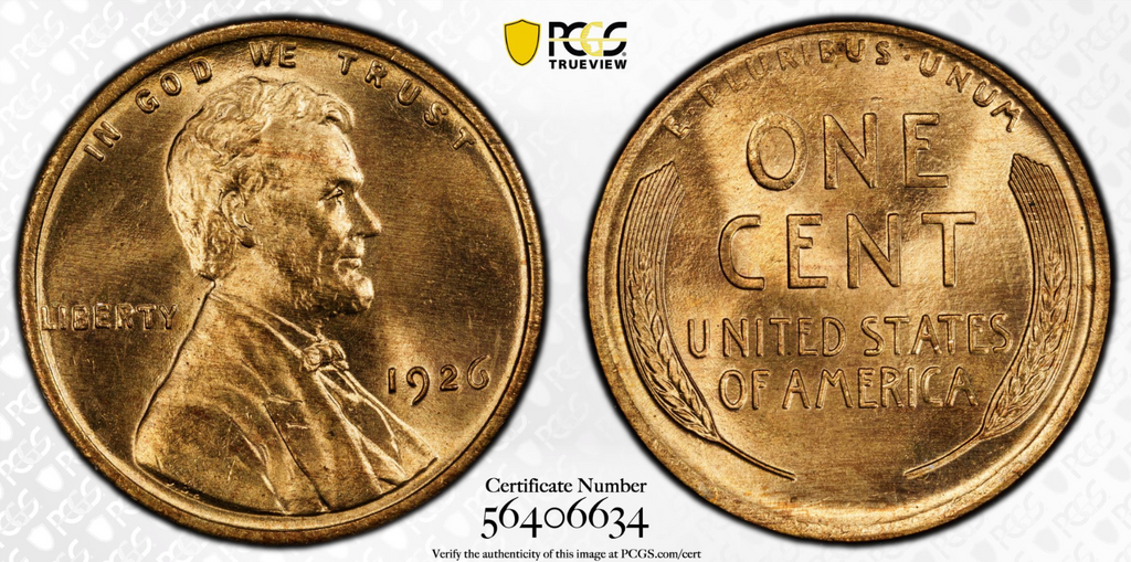 1926 PCGS UNC Details Lincoln Wheat Cent BU