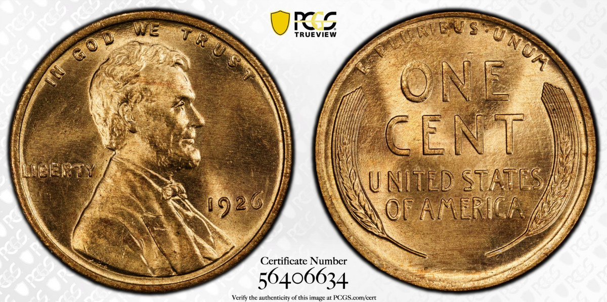 1926 PCGS UNC Details Lincoln Wheat Cent BU