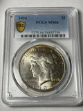 1934 PCGS MS66 Peace Silver Dollar Toned