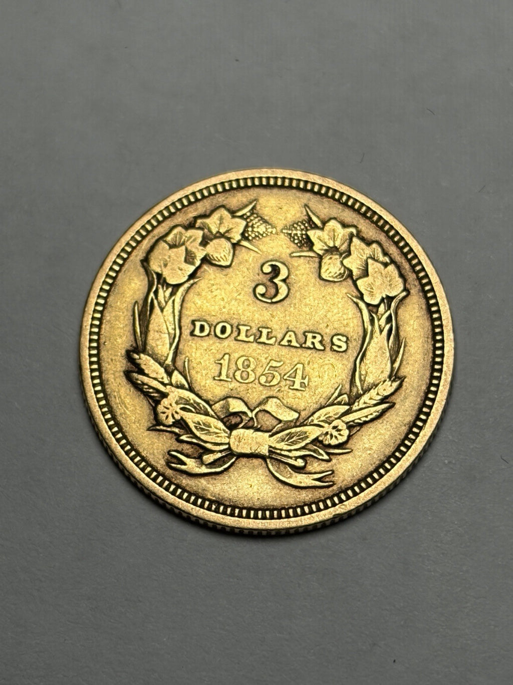 1854 Three Dollar Gold Piece G$3 Details