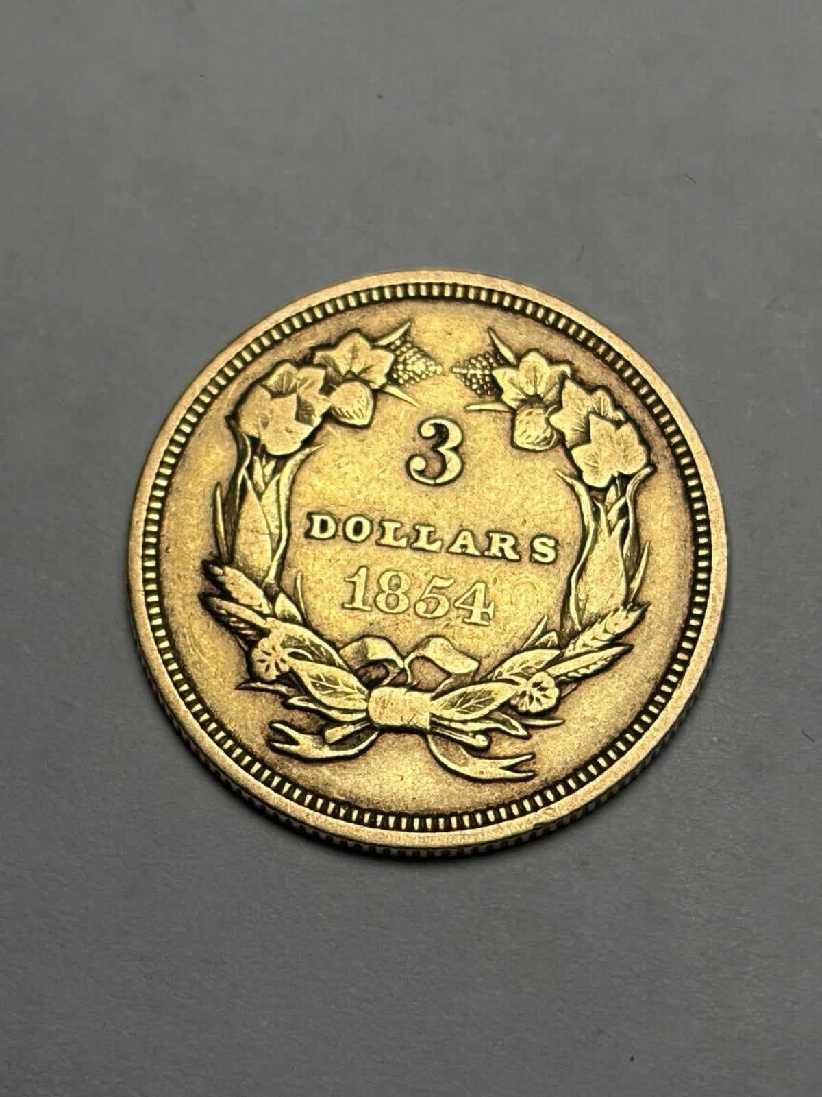 1854 Three Dollar Gold Piece G$3 Details