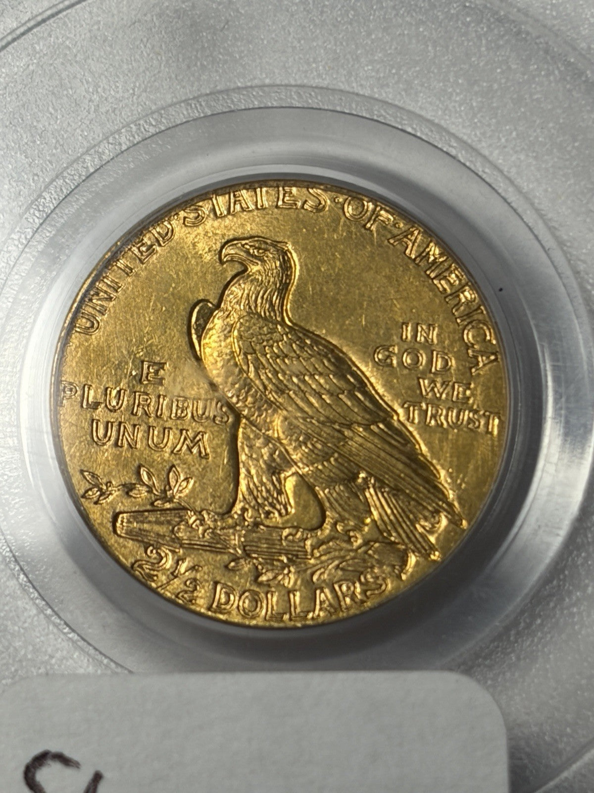 1911 PCGS MS63 Indian Head Gold Quarter Eagle $2.5 OGH Old Holder
