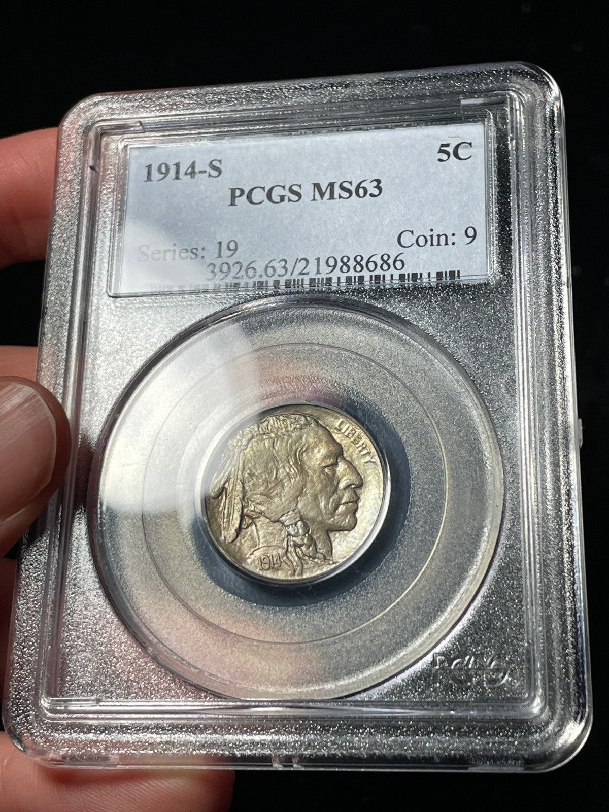 1914-S PCGS MS63 Buffalo Nickel Toned