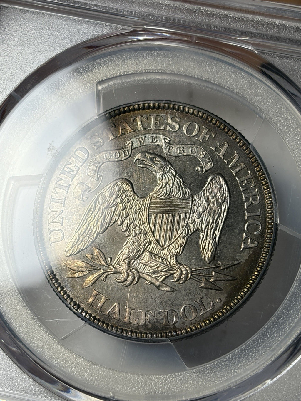 1873 PCGS PR65 Seated Liberty Half Dollar Witih Arrows Toned PROOF