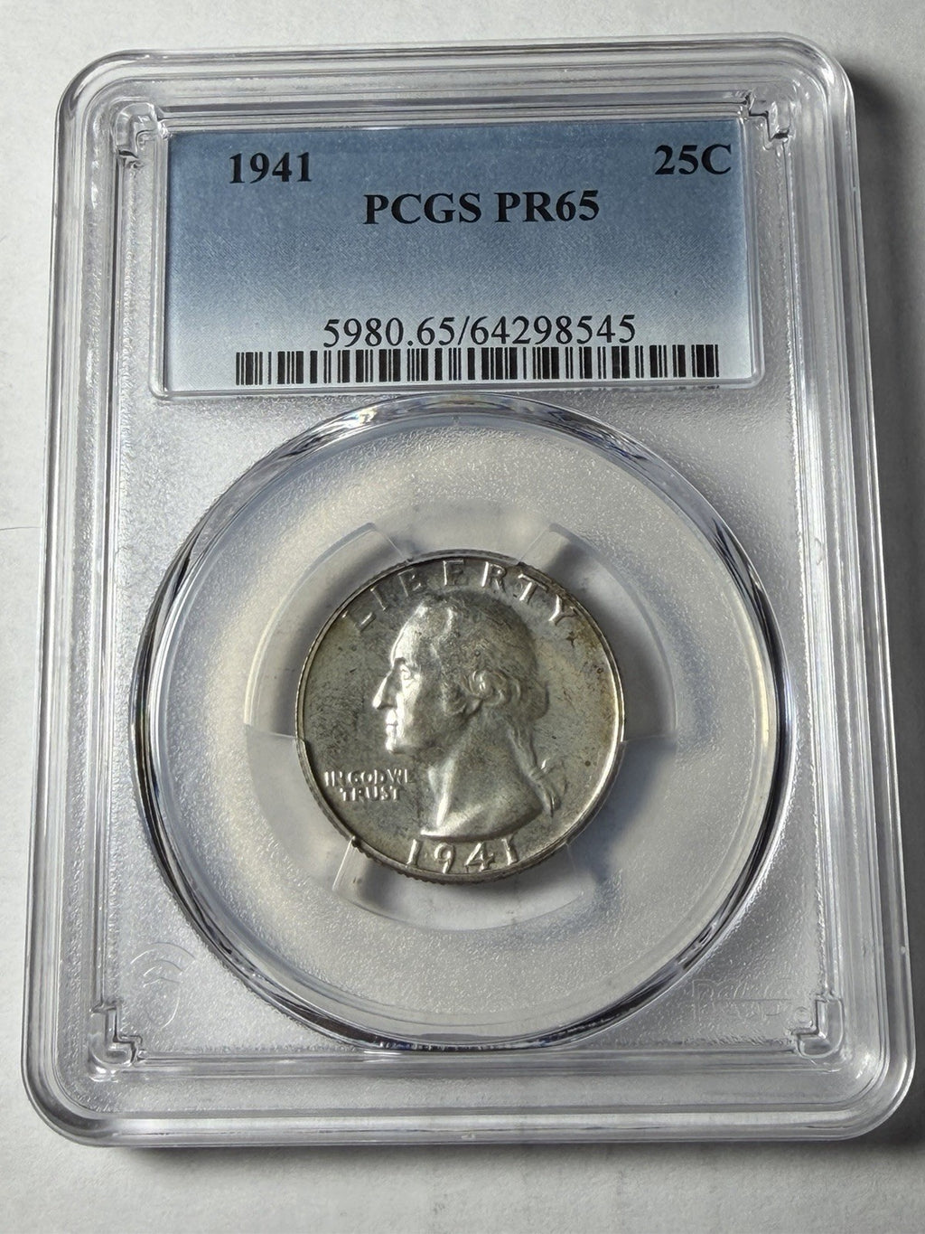 1941 PCGS PR65 Washington Quarter