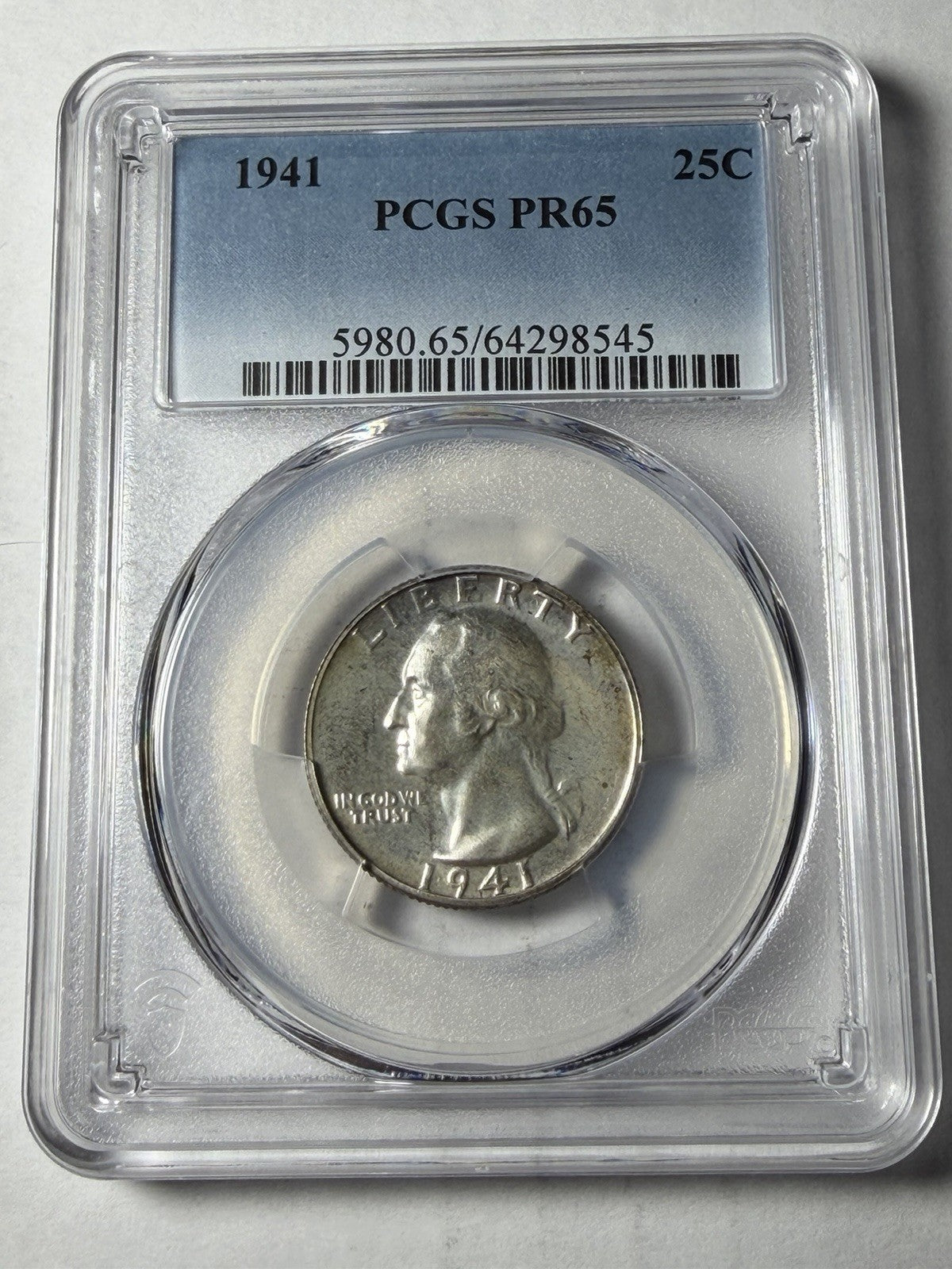 1941 PCGS PR65 Washington Quarter