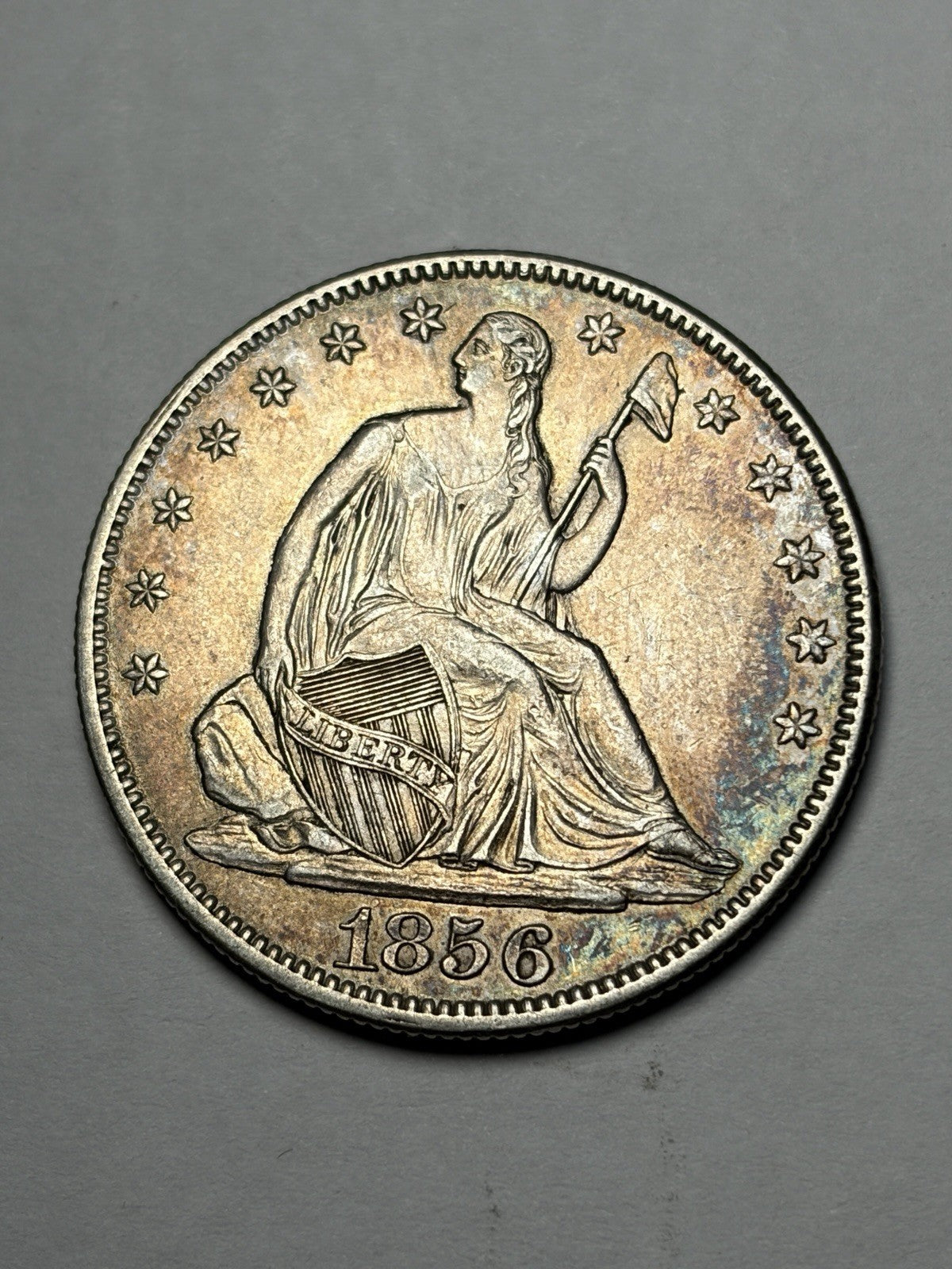 1856 Seated Liberty Half Dollar Toned